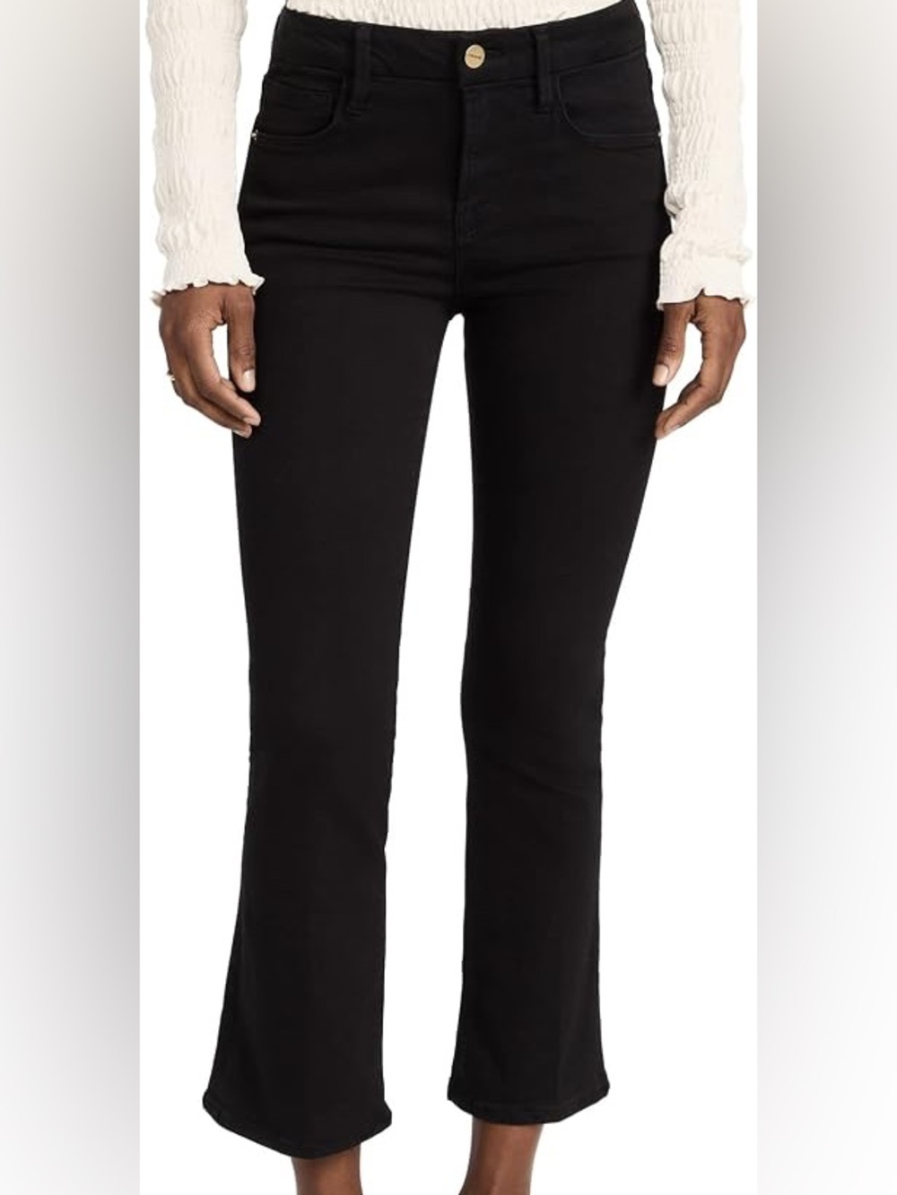 FRAME Le Crop Mini Boot Jeans in Black